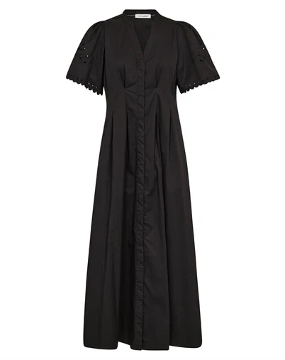 Co'Couture - Poppy CC Emb Pleat Kjole - Black